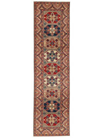 Kazak Fine Rug 79X296 Runner
 Brown/Dark Red Wool, Afghanistan Carpetvista