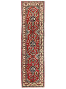 83X302 Alfombra Kazak Fine Oriental De Pasillo Rojo Oscuro/Marrón (Lana, Afganistán) Carpetvista