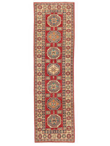Kazak Fine Rug 78X274 Runner
 Brown/Dark Red Wool, Afghanistan Carpetvista