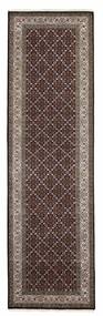 絨毯 オリエンタル タブリーズ Indi 88X305 廊下 カーペット 茶色/ブラック (ウール, インド)