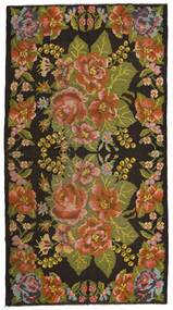 195X363 絨毯 オリエンタル Rose キリム オールド 茶色/ブラック (ウール, モルドバ)