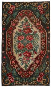  Orientalischer Rose Kelim Old Teppich 179X308 Schwarz/Dunkelrot Wolle, Moldawien