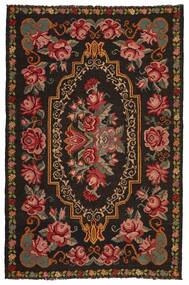  Oriental Rose Kilim Old Rug 194X296 Black/Brown Wool, Moldova