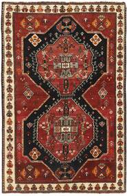 148X234 Tapete Kashghai Oriental Preto/Vermelho Escuro (Lã, Pérsia/Irão)