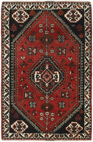  Orientalischer Kashghai Teppich 110X167 Schwarz/Dunkelrot Wolle, Persien/Iran