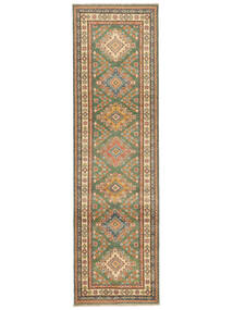  Oriental Kazak Fine Rug 81X288 Runner
 Brown/Dark Green Wool, Afghanistan Carpetvista
