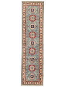 80X304 Kazak Fine Teppich Orientalischer Läufer Braun/Grün (Wolle, Afghanistan) Carpetvista