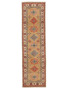 Kazak Fine Teppich 84X306 Läufer Braun/Orange Wolle, Afghanistan Carpetvista