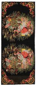 113X269 絨毯 オリエンタル Rose キリム オールド 廊下 カーペット ブラック/茶色 (ウール, モルドバ)