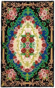 絨毯 オリエンタル Rose キリム オールド 208X332 黒/深紅色の (ウール, モルドバ)