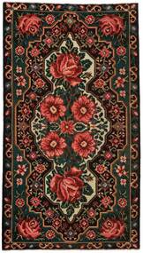  Orientalischer Rose Kelim Old Teppich 175X310 Schwarz/Dunkelrot Wolle, Moldawien