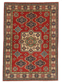 Kazak Fine Vloerkleed 167X237 Donkerrood/Zwart Wol, Afghanistan Carpetvista