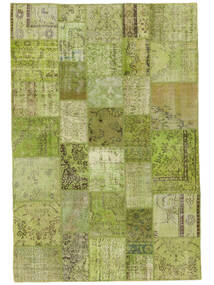  Patchwork - Turkiet 203X302 Vintage Wool Rug Green/Dark Green Carpetvista