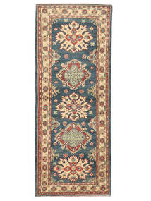 78X202 Kazak Fine Teppich Orientalischer Läufer Dunkelgrau/Dunkelrot (Wolle, Afghanistan) Carpetvista