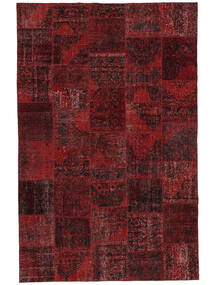  Patchwork - Turkiet 200X300 Vintage Wool Rug Black/Dark Red Carpetvista