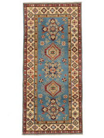 絨毯 オリエンタル カザック Fine 88X208 廊下 カーペット 茶色/ダークブルー (ウール, アフガニスタン)