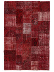 200X300 Alfombra Patchwork Moderna Rojo Oscuro/Negro (Lana, Turquía) Carpetvista