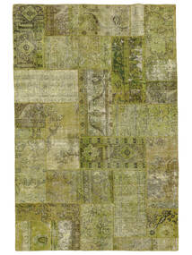 199X300 Tapete Patchwork - Turkiet Moderno Amarelo Escuro/Verde Escuro (Lã, Turquia) Carpetvista