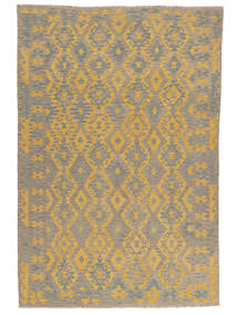 198X299 絨毯 キリム アフガン オールド スタイル オリエンタル 茶色/オレンジ (ウール, アフガニスタン) Carpetvista