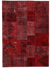 170X240 Patchwork Rug Modern Dark Red/Black (Wool, Turkey) Carpetvista