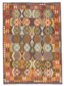 209X291 絨毯 キリム アフガン オールド スタイル オリエンタル 深紅色の/茶 (ウール, アフガニスタン)