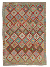  Kelim Afghan Old Style Vloerkleed 207X297 Wol Donkerrood/Bruin Carpetvista