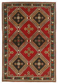 絨毯 カシュガイ 123X186 ダークレッド/ブラック (ウール, ペルシャ/イラン)
