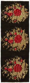 絨毯 オリエンタル Rose キリム オールド 104X304 廊下 カーペット ブラック/茶色 (ウール, モルドバ)