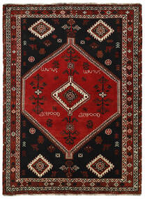 Tapete Persa Kashghai 160X220 Preto/Vermelho Escuro (Lã, Pérsia/Irão)