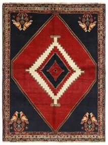 172X225 絨毯 オリエンタル Kashghai ブラック/ダークレッド (ウール, ペルシャ/イラン)