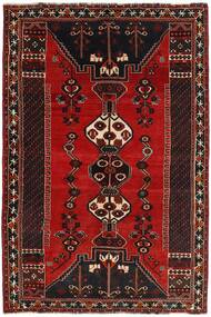 Alfombra Oriental Kashghai 163X240 Negro/Rojo Oscuro (Lana, Persia/Irán)