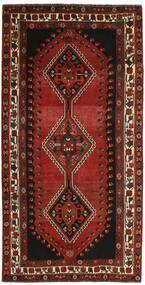 絨毯 Kashghai 155X297 ブラック/ダークレッド (ウール, ペルシャ/イラン)