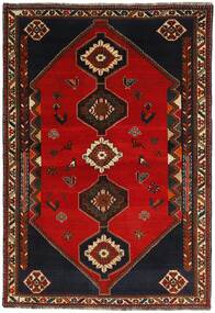  Orientalischer Kashghai Teppich 166X240 Schwarz/Dunkelrot Wolle, Persien/Iran