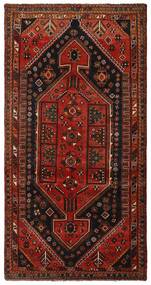  Orientalisk Kashghai Matta 145X281 Svart/Mörkröd Ull, Persien/Iran
