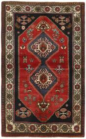 146X235 Tapete Oriental Kashghai Preto/Vermelho Escuro (Lã, Pérsia/Irão)