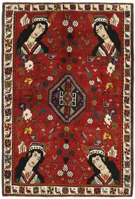 180X263 Alfombra Kashghai Oriental Rojo Oscuro/Negro (Lana, Persia/Irán)