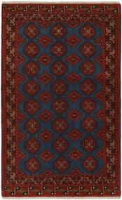 158X254 Torkaman Fine Vloerkleed Oosters Zwart/Donkerrood (Wol, Perzië/Iran)