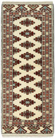  83X201 Torkaman Fine Vloerkleed Tapijtloper Zwart/Geel Perzië/Iran