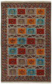  Orientalischer Torkaman Fine Teppich 133X205 Schwarz/Braun Wolle, Persien/Iran