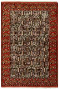  Torkaman Fine Rug 138X200 Persian Wool Black/Dark Red Small