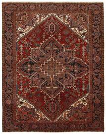 Heriz Teppich 257X333 Schwarz/Dunkelrot Großer Wolle, Persien/Iran