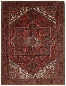 256X339 Tapete Oriental Heriz Preto/Vermelho Escuro Grande (Lã, Pérsia/Irão)