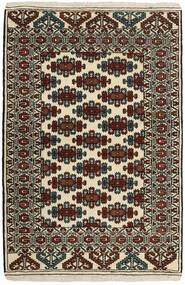 103X152 Torkaman Fine Vloerkleed Oosters Zwart/Geel (Wol, Perzië/Iran)