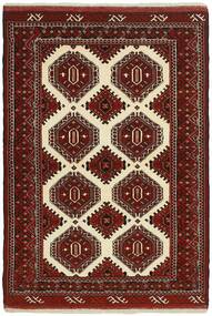 106X150 Torkaman Fine Vloerkleed Oosters Zwart/Donkerrood (Wol, Perzië/Iran)