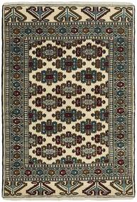 Torkaman Fine Teppich 103X152 Schwarz/Dunkelgelb Wolle, Persien/Iran