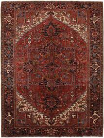  Persischer Heriz Teppich 260X349 Schwarz/Dunkelrot Großer (Wolle, Persien/Iran)