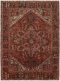 Heriz Teppich 254X348 Schwarz/Dunkelrot Großer Wolle, Persien/Iran