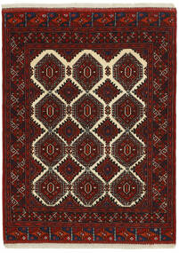 103X136 Χαλι Ανατολής Torkaman Fine Μαύρα/Σκούρο Κόκκινο (Μαλλί, Περσικά/Ιρανικά)