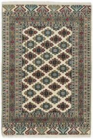136X201 Torkaman Fine Teppich Orientalischer Schwarz/Braun (Wolle, Persien/Iran)