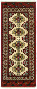 82X188 Tapete Oriental Torkaman Fine Passadeira Preto/Vermelho Escuro (Lã, Pérsia/Irão)